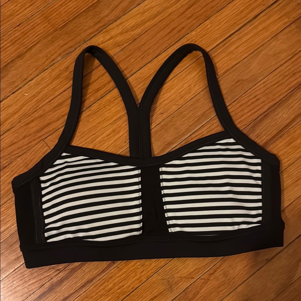 lululemon athletica Mint Green and White Striped Sports Bra 6